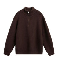 Half-Zip Boucle Knit Jumper | Zadinia