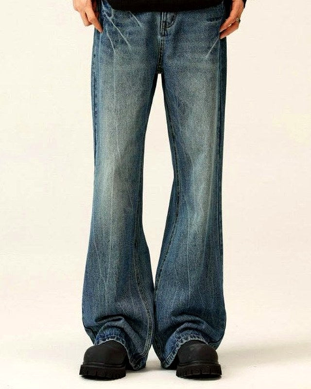 Men's Washed Bootcut Jeans | Zadinia