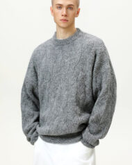 Oversized Cable Knit Crew Neck Jumper | Zadinia