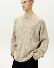 Oversized Cable Knit Crew Neck Jumper | Zadinia