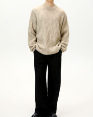 Oversized Cable Knit Crew Neck Jumper | Zadinia