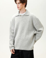 Oversized Knit Henley Jumper | Zadinia