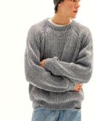 Ribbed Knit Crew Neck Jumper | Zadinia