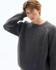 Ribbed Knit Crew Neck Jumper | Zadinia