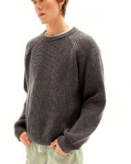 Ribbed Knit Crew Neck Jumper | Zadinia